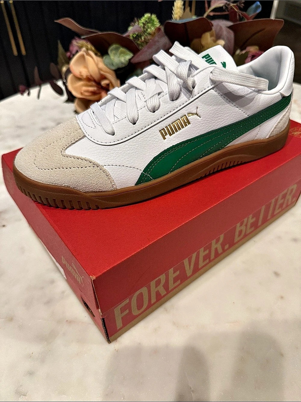 PUMA Club 5v5 'White Archive Green' & Green Sneakers US 8.5